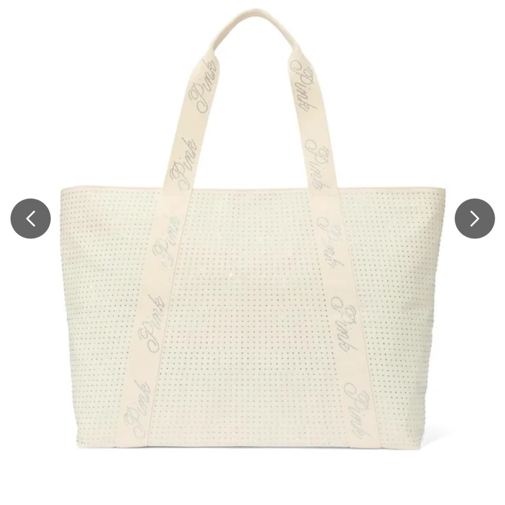 NWT VS PINK Black Friday Cream Tote Bag